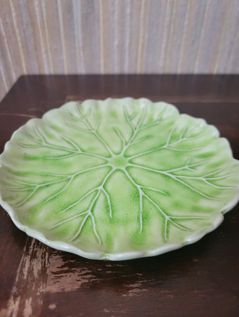 Anthropologie Cabbage Ceramic Salad Plate Green